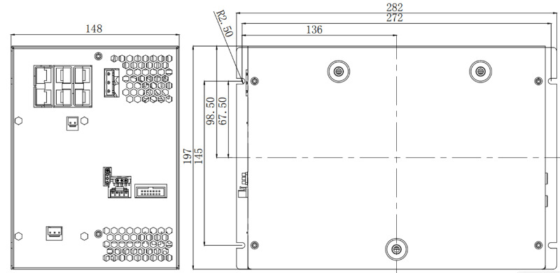 Three In One Multi-Function Power Supply System Installation Dimension Drawing