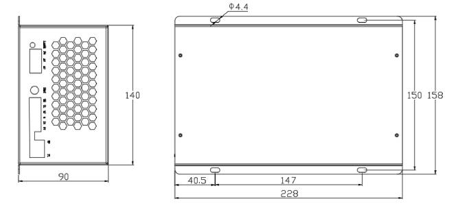HY-X80/XA80 Series Laser Power install Dimension Drawing