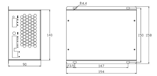 HY-X60/XA60 Series Laser Power install Dimension Drawing